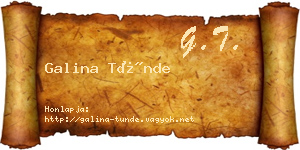 Galina Tünde névjegykártya