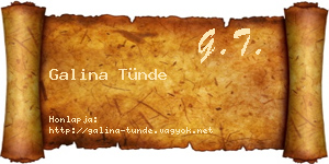 Galina Tünde névjegykártya